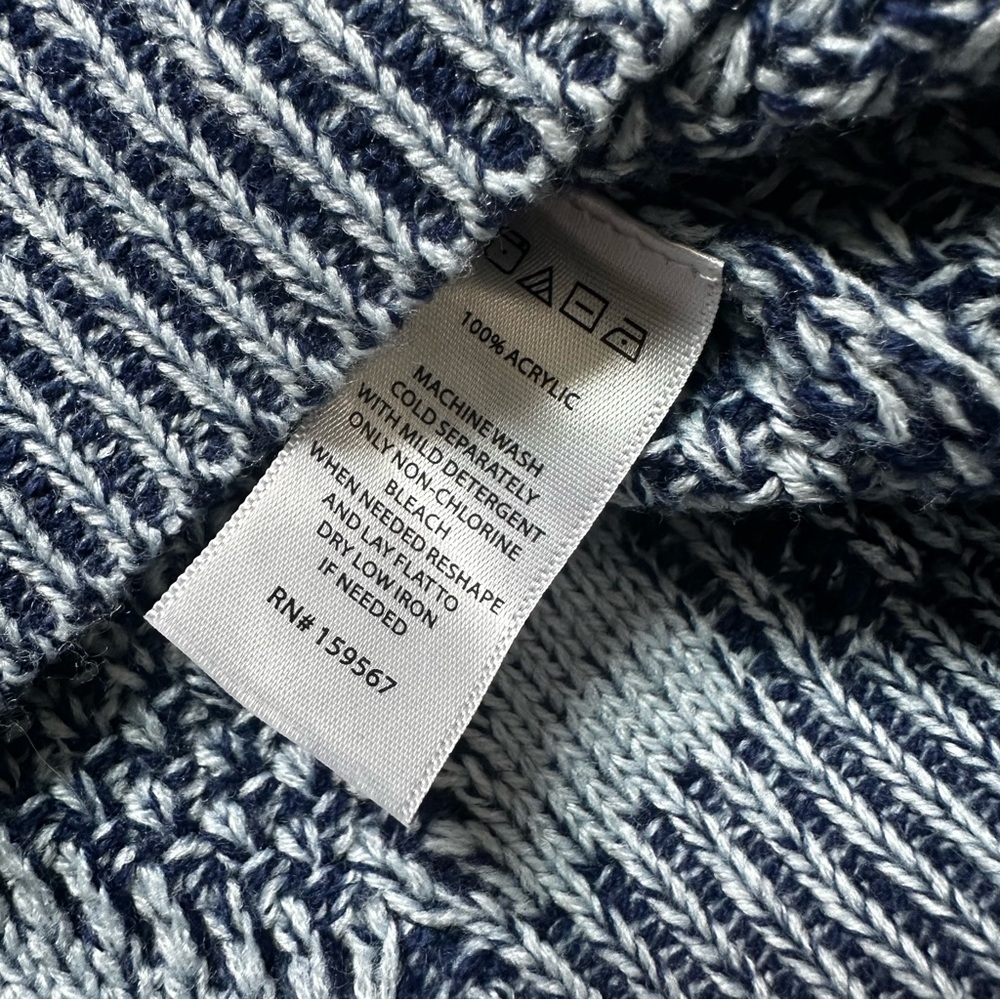 Willow‎ & Wind Knitted Sweater, Cropped, Navy, Light Grey, Oversized, Large - Picture 10 of 12